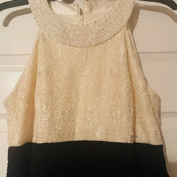 Women's dress 12P Jessica Howard Cream with Black semi-formal Very goodcondition - Picture 2 of 8